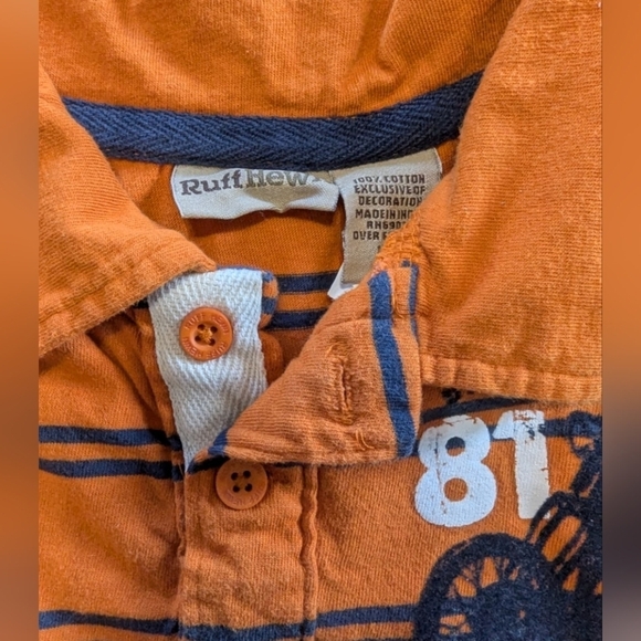 Set of 2 boy's shirts. Green Quicksilver size XL. Orang Ruff Hewn size 7. - Picture 8 of 10